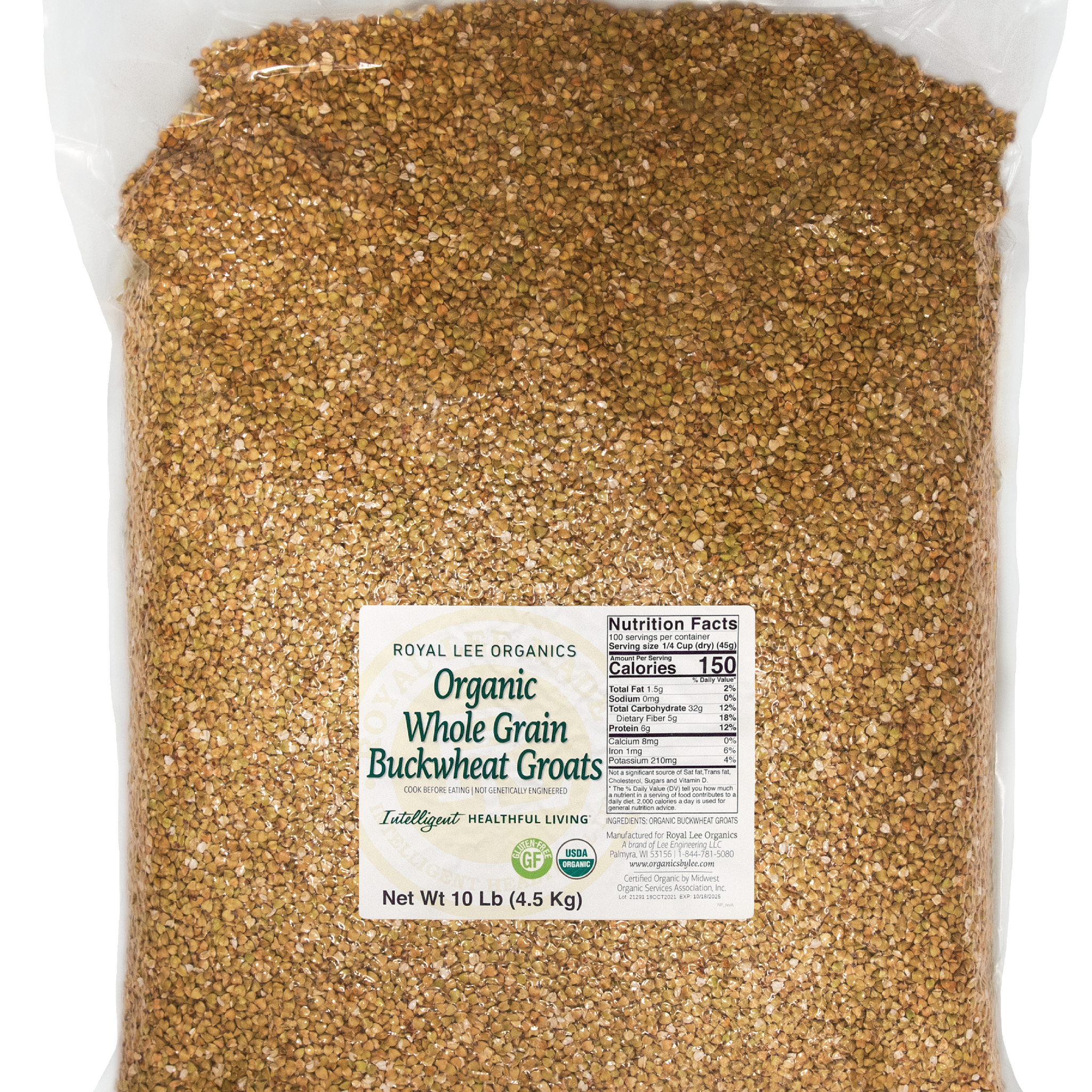 Organic Buckwheat Groats, 1 - 10lb. Bag