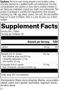 L1800 Rhodiola Schisandra R01 Supplement Facts Label