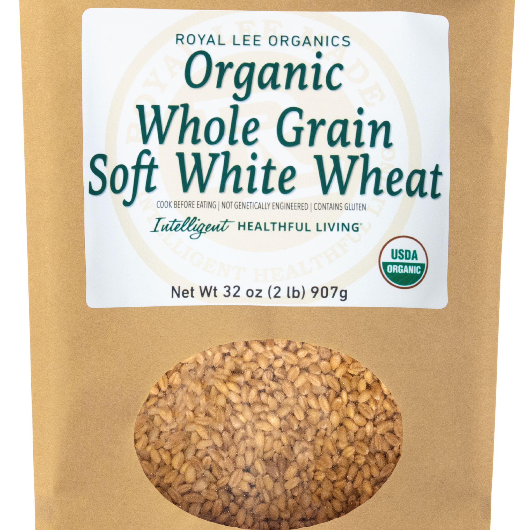 Soft White Wheat Berries, 2lb kraft bag